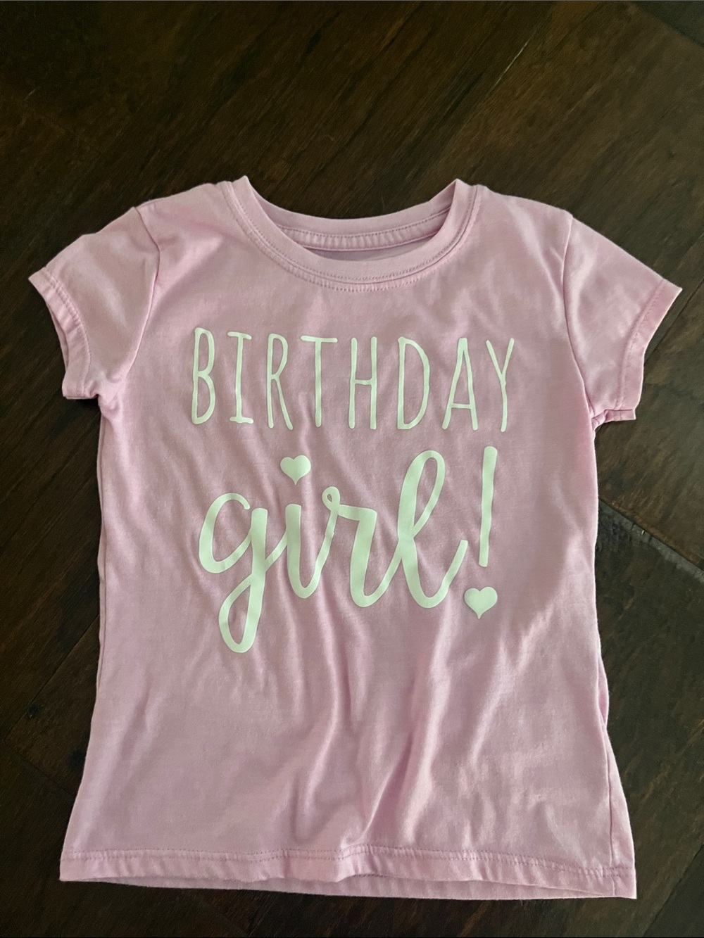 Pink "Birthday Girl" Short Sleeve Tee for Kids